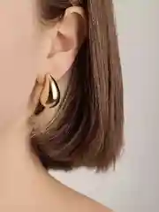 Золотой серьги капли женские