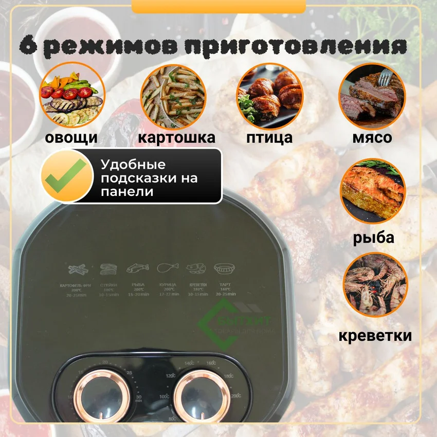 Аэрогриль электрический 3,5 л 2000Вт