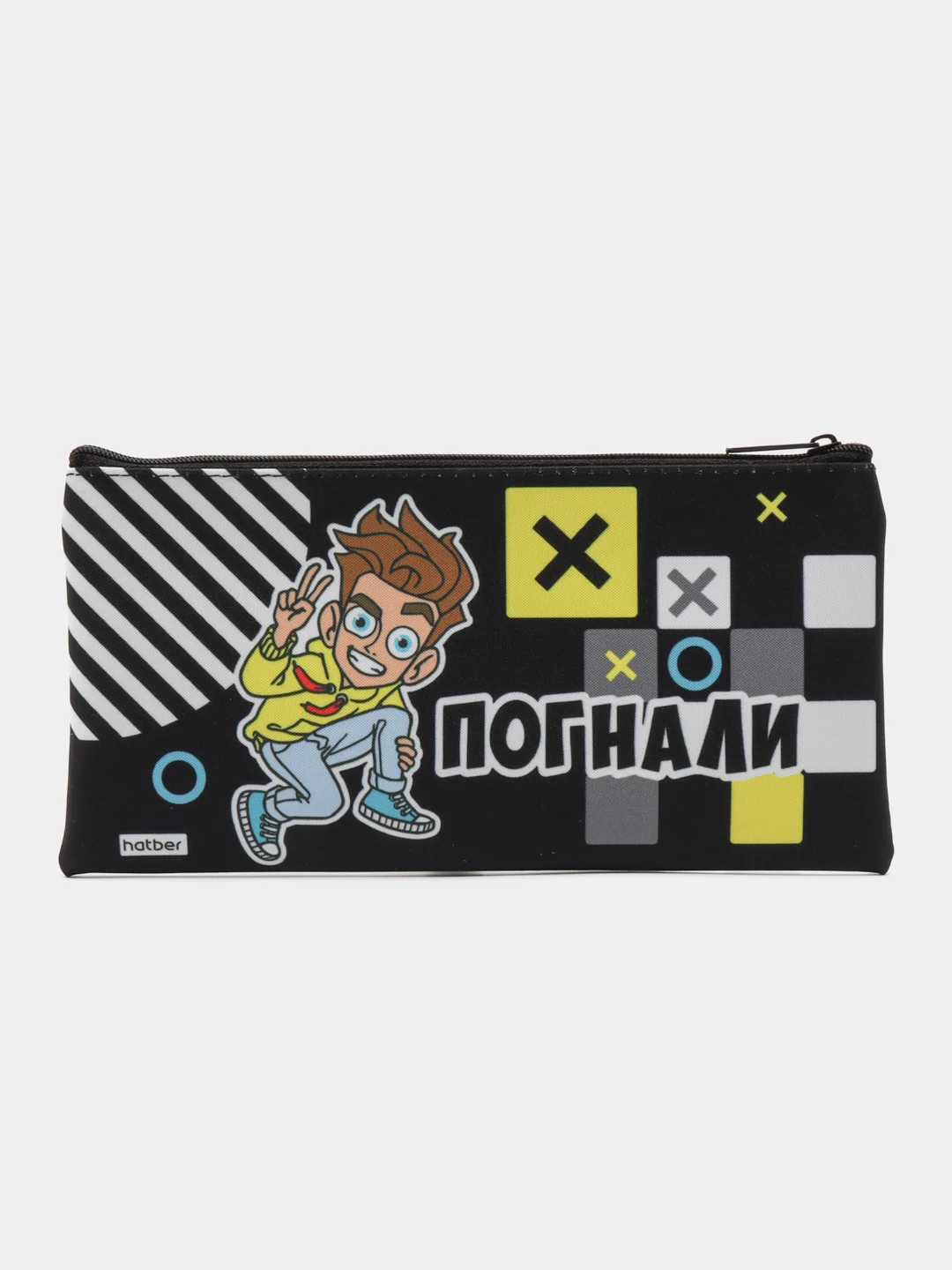 Серый пенал мягкий 1 отделение, плоский,110 х 205 мм,ламинированный картон115 х 190 мм "Влад А4"