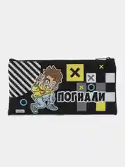 Серый пенал мягкий 1 отделение, плоский,110 х 205 мм,ламинированный картон115 х 190 мм "Влад А4"