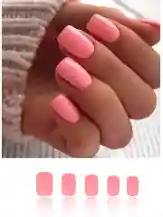 Розовый накладные ногти, однотонные, дизайн ногтей