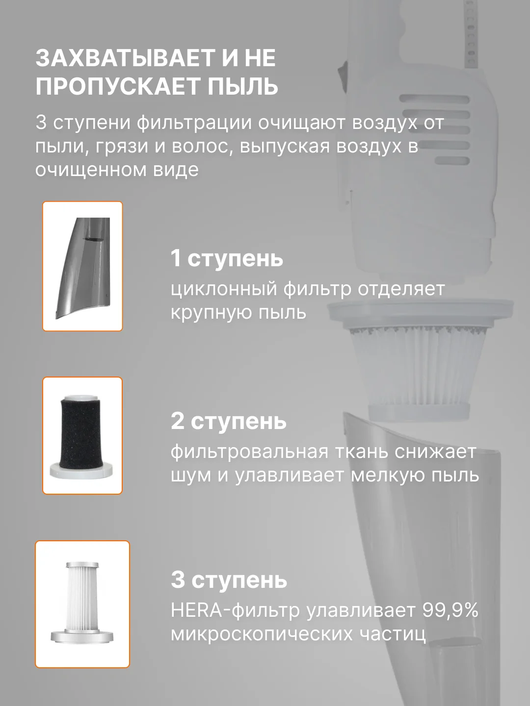 Белый пылесос ручной, вертикальный беспроводной для дома Xiaomi Deerma DX115C и DX118C RU-версия