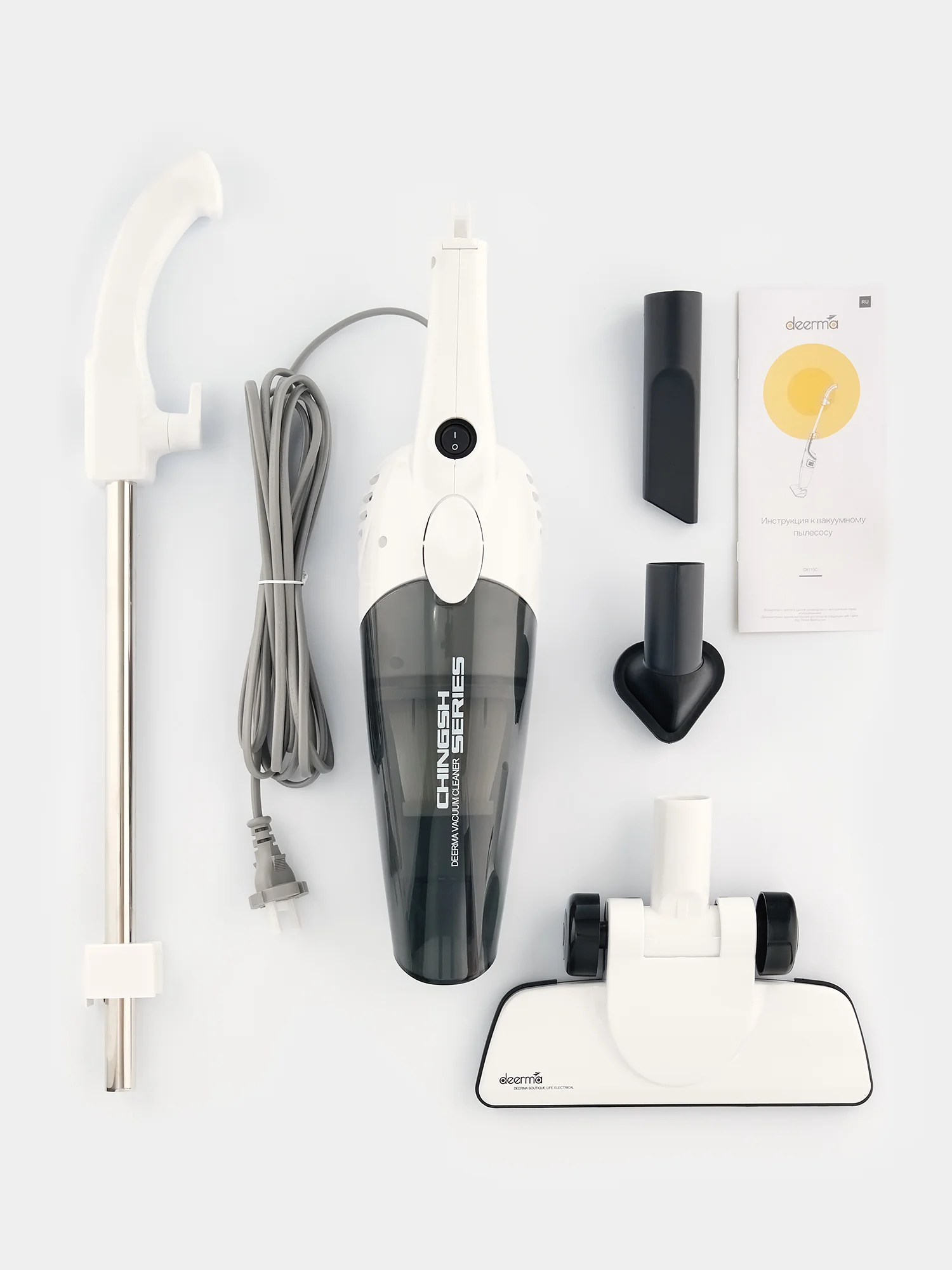 Белый пылесос ручной, вертикальный беспроводной для дома Xiaomi Deerma DX115C и DX118C RU-версия