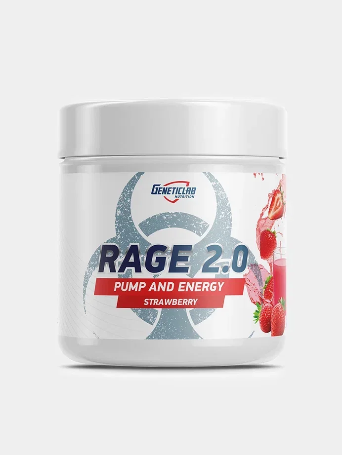 Предтренировочный комплекс RAGE 2.0, GeneticLab Nutrition, 240гр