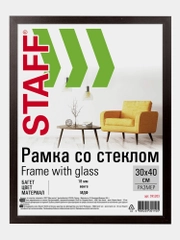 Рамка для фото 30х40 см Staff 391336, стекло, багет 18 мм МДФ, венге, комплект 2 шт
