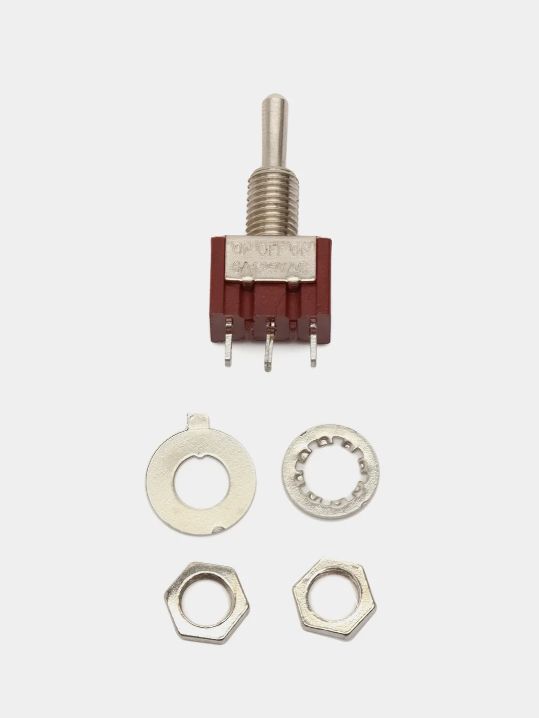 Тумблер MTS-103 3 контакта 3 положения ON-OFF-ON с фиксацией