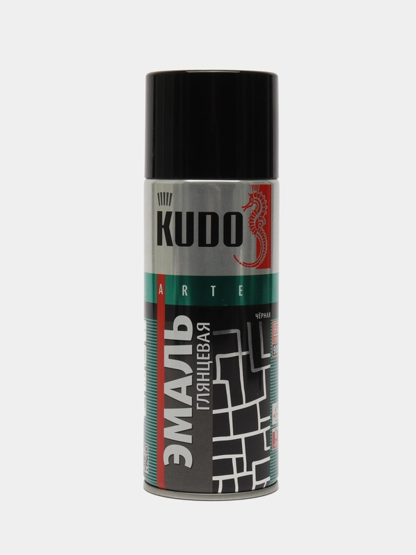Аэрозольная краска KUDO, черная, глянцовая, 520 мм