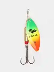 Зеленый блесна Mepps Aglia Long рыболовная вертушка, серебро, вращающаяся летняя