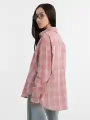 Oversized рубашка в клетку, "Pinky"