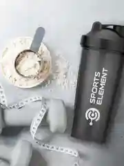 Черный шейкер спортивный для протеина Sports Element "Оникс", 600 мл, с венчиком