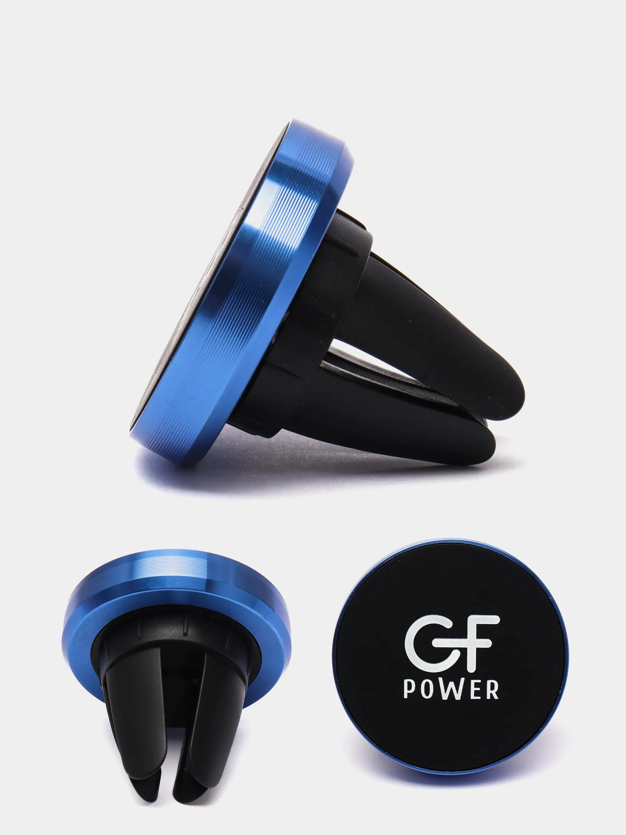 Синий держатель для телефона в машину магнитный GFPoWeR CH-01, на воздуховод дефлектор
