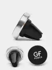 Серебряный держатель для телефона в машину магнитный GFPoWeR CH-01, на воздуховод дефлектор
