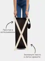 Коричневый корзина для хранения белья с крышкой в ванную, складная. Бак для белья ФЕКА