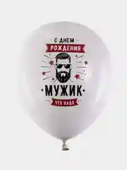 Шарики воздушные Brauberg, с днем рождения, мужчине, 10 штук, шары для фотозоны с рисунком