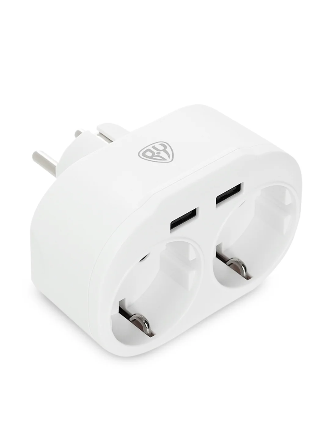 Разветвитель, 2 гнезда, 2xUSB 2.4 А суммарно, 16 А, 4000 Вт