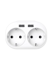 Разветвитель, 2 гнезда, 2xUSB 2.4 А суммарно, 16 А, 4000 Вт