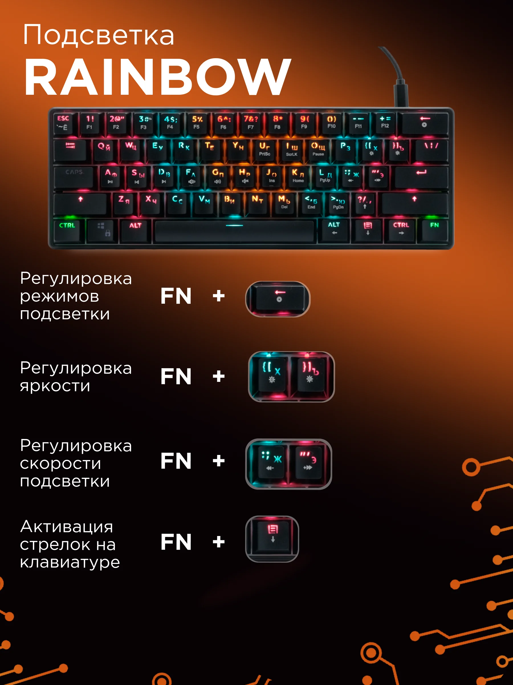 Проводная механ.клавиатура Гарнизон GK-400GL