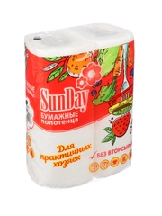 Полотенца бумажные Sunday, двухслойные, 2 рулона