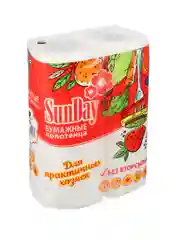 Полотенца бумажные Sunday, двухслойные, 2 рулона