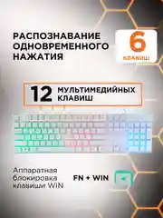 Проводная игровая клавиатура Gembird KB-250L-W