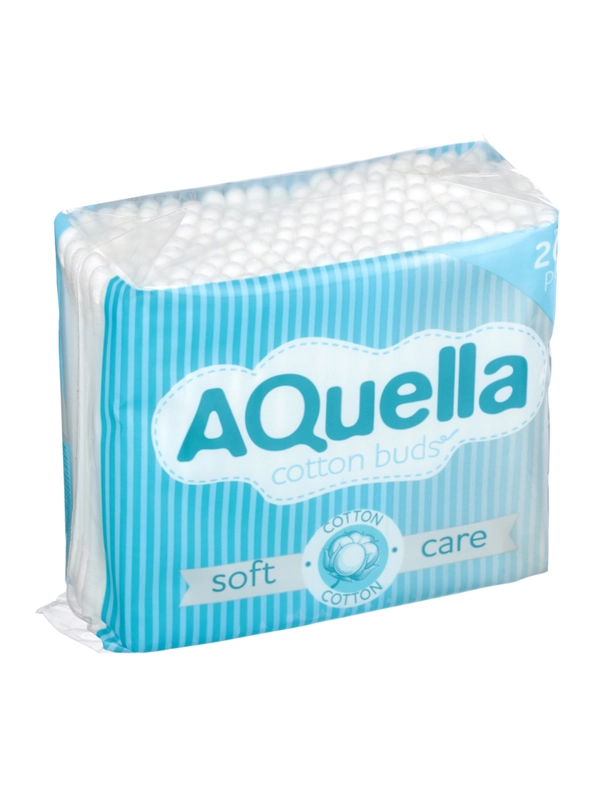 Ватные палочки AQUELLA, п/э пакет, 200 штук