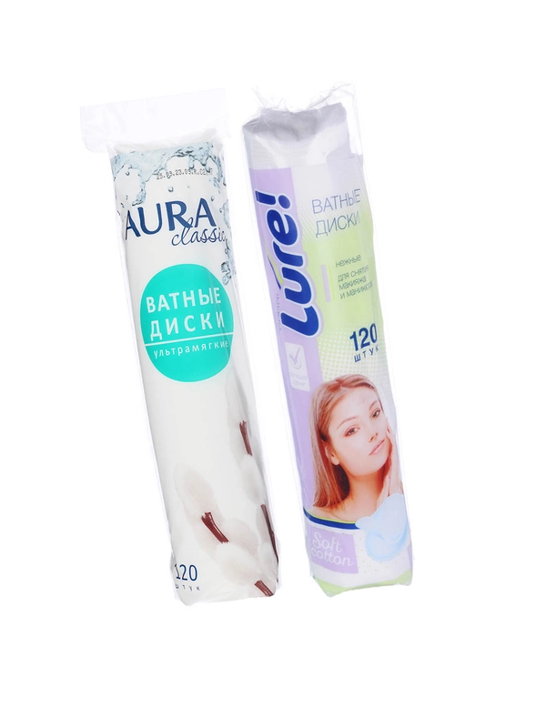 Ватные диски LURE/AURA, 120 штук