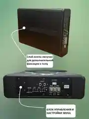 Черный автомобильный активный сабвуфер под сиденье 8"