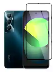Прозрачный стекло для Realme C65 защитное BROSCORP прозрачное с олеофобным покрытием и черной рамкой