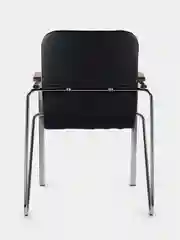 Кресло BRABIX "Samba CF-105 BOX-2", хром каркас, накладки "орех", кожзам черный, разобрано, 532761