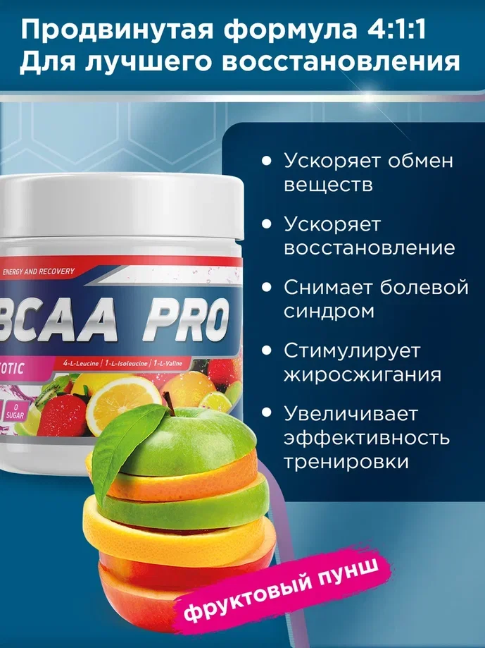 Аминокислотный комплекс BCAA 4:1:1 PRO GeneticLab Nutrition, 250 г