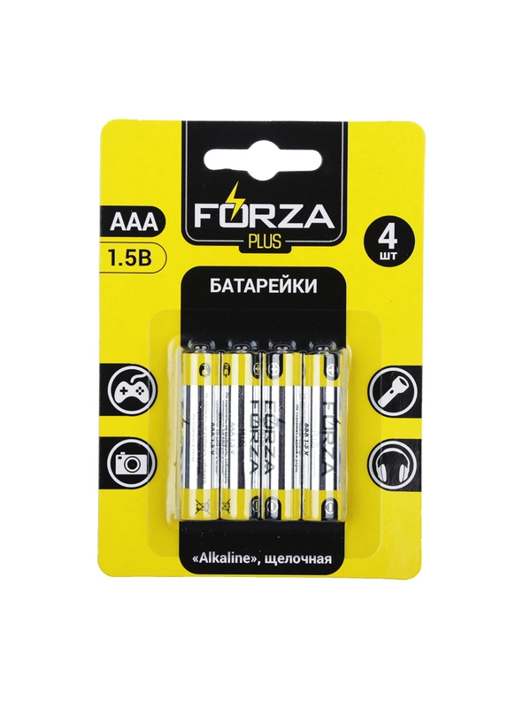 Батарейки 4 штуки, тип AAA, "Alkaline" щелочная,  BL
