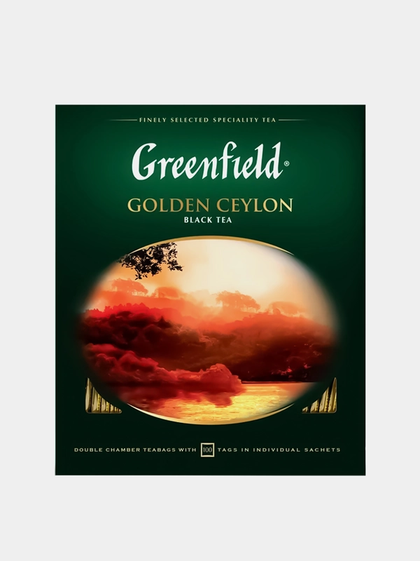 Чай в пакетиках черный Greenfield Golden Ceylon, 100 пакетиков х 2 г