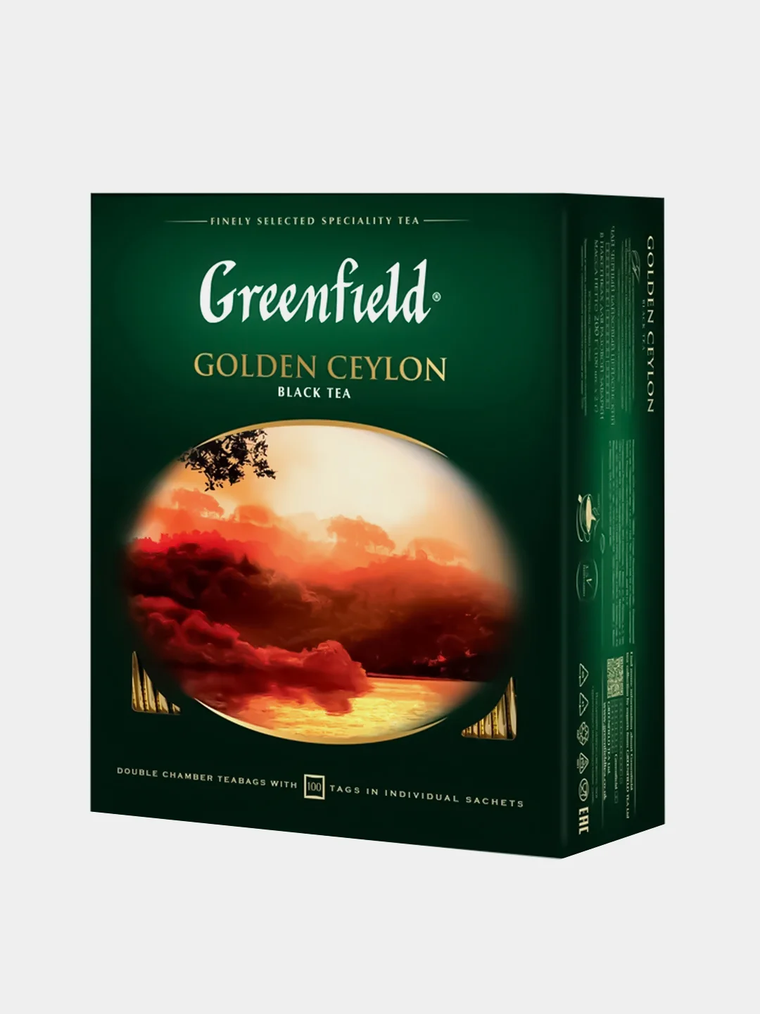 Чай в пакетиках черный Greenfield Golden Ceylon, 100 пакетиков х 2 г
