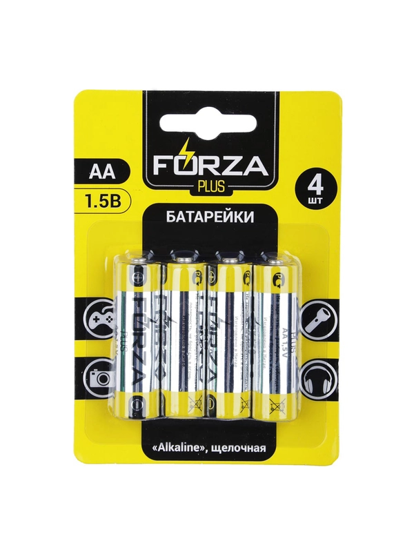 Батарейки 4 штуки, тип AA, "Alkaline" щелочная, BL