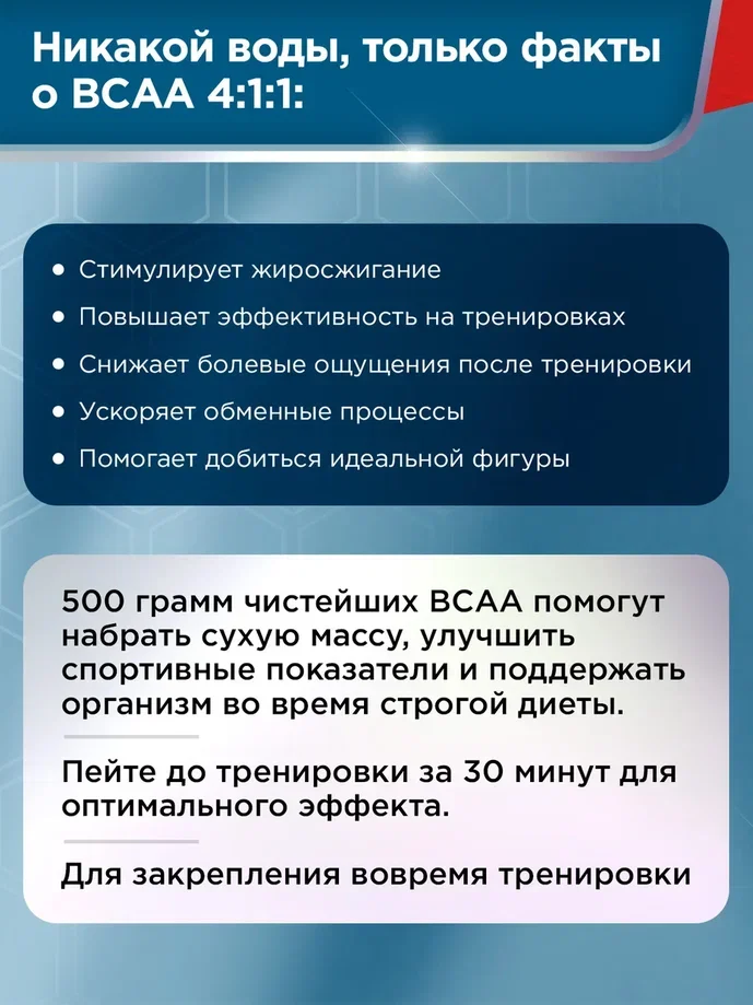 Аминокислотный комплекс BCAA 4:1:1 PRO GeneticLab Nutrition, 500 г