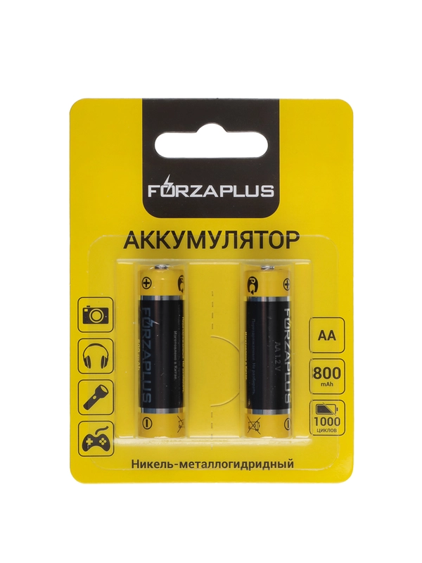 Аккумулятор Ni-Mh 800 mAh AA 2 штуки в блистере 1,2 В