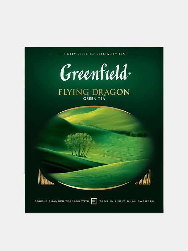 Чай заленый Greenfield Flying Dragon, 100 пакетиков х 2 г