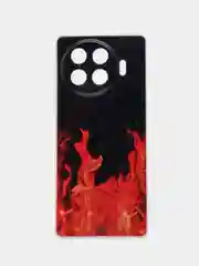Оранжевый чехол на Tecno Spark 20 Pro Plus / Текно Спарк 20 Про Плюс прозрачный, с рисунком
