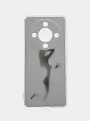 Серый меланж силиконовый чехол на Honor X9B / Хонор X9B прозрачный, с рисунком, защита камеры