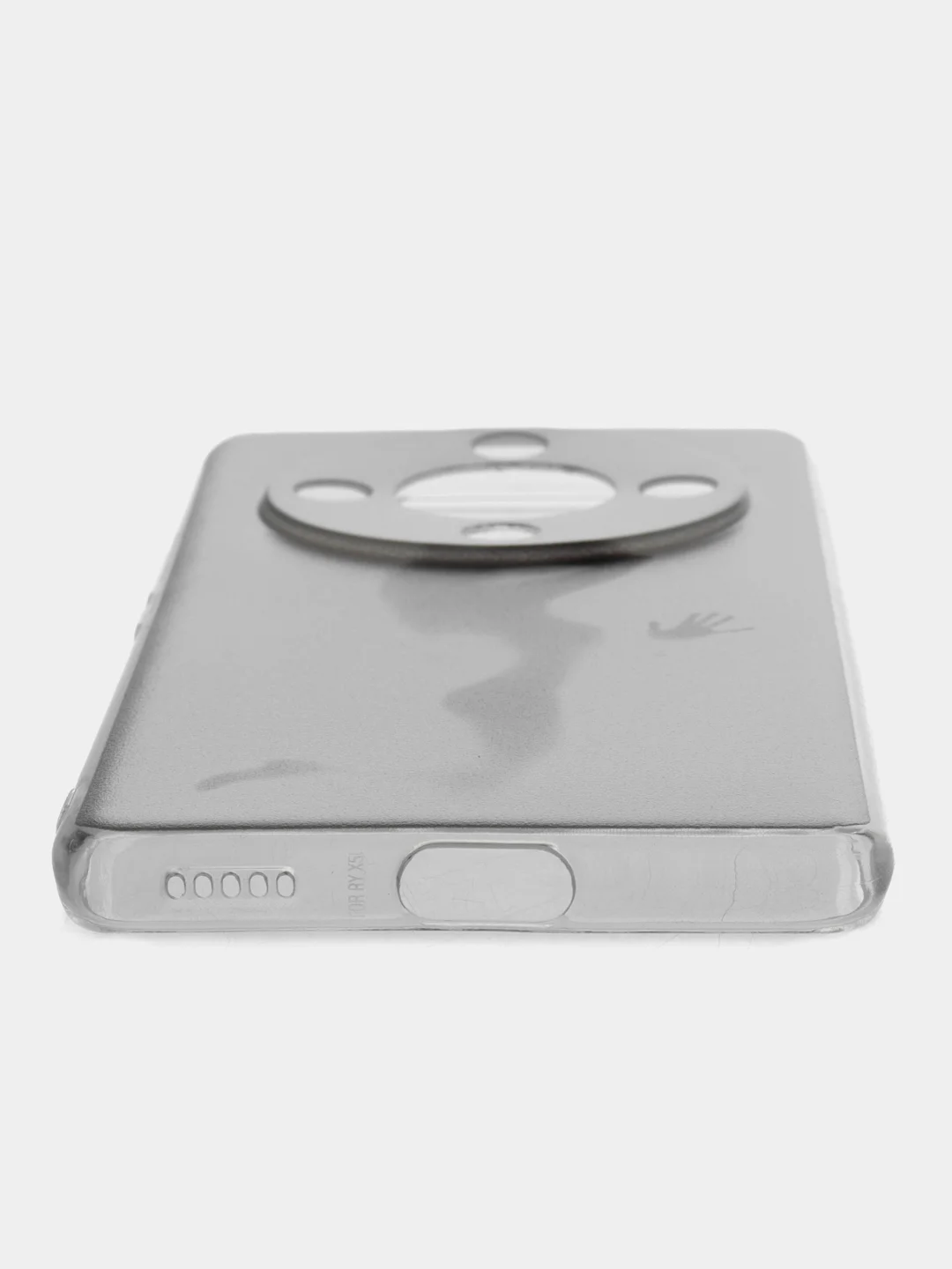 Серый меланж силиконовый чехол на Honor X9B / Хонор X9B прозрачный, с рисунком, защита камеры