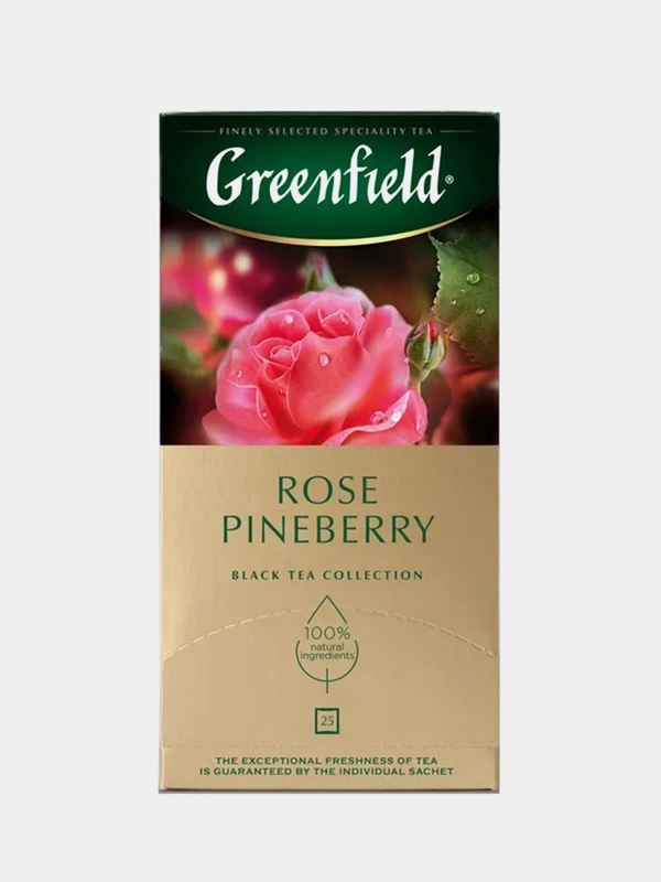 Чай черный Greenfield Rose Pineberry, с добавками, 25 пакетиков х 1,5 г