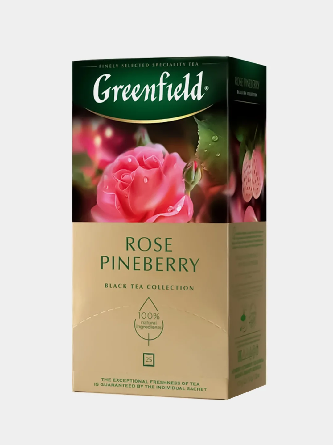 Чай черный Greenfield Rose Pineberry, с добавками, 25 пакетиков х 1,5 г