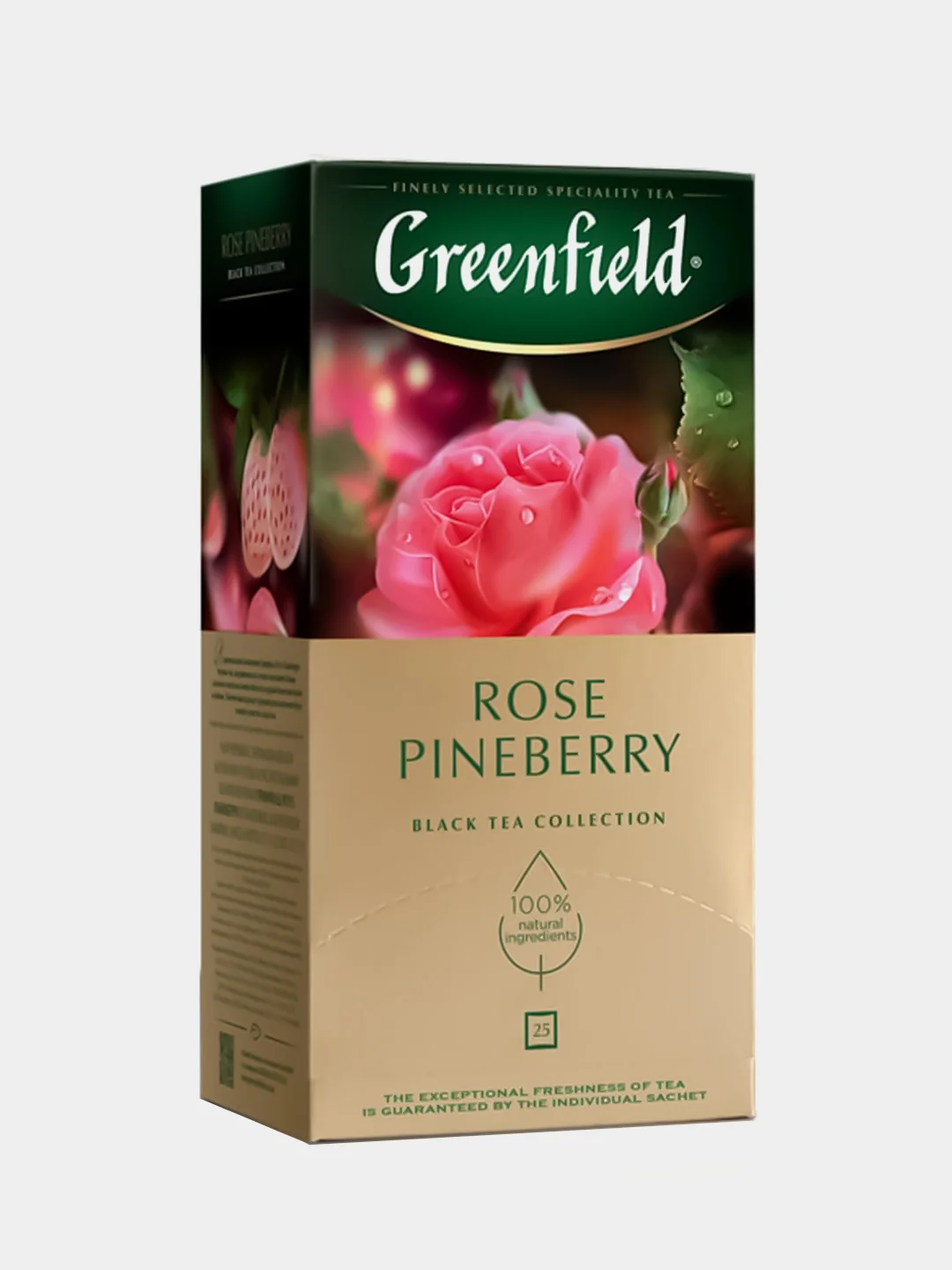 Чай черный Greenfield Rose Pineberry, с добавками, 25 пакетиков х 1,5 г