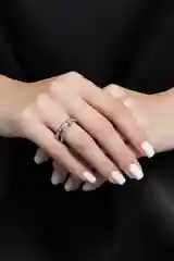 Кольцо женское серебристое регулируемое с фианитом кольцо с камнем кольцо дорожка подарок