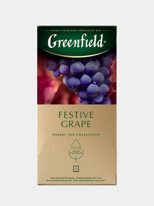 Чай Greenfield Festive Grape, в пакетиках, травяной, 25 пакетиков по 2 г