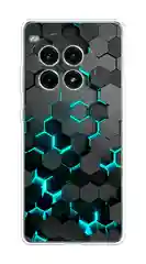 Бирюзовый чехол на OnePlus Ace 3 Pro / ВанПлас Эйс 3 Про прозрачный, с принтом, защита камеры
