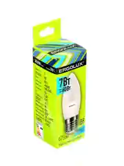 Лампа светодиодная "Свеча" 7 Вт, E27, 4500K.  Ergolux LED-C35-7W-E27-4K