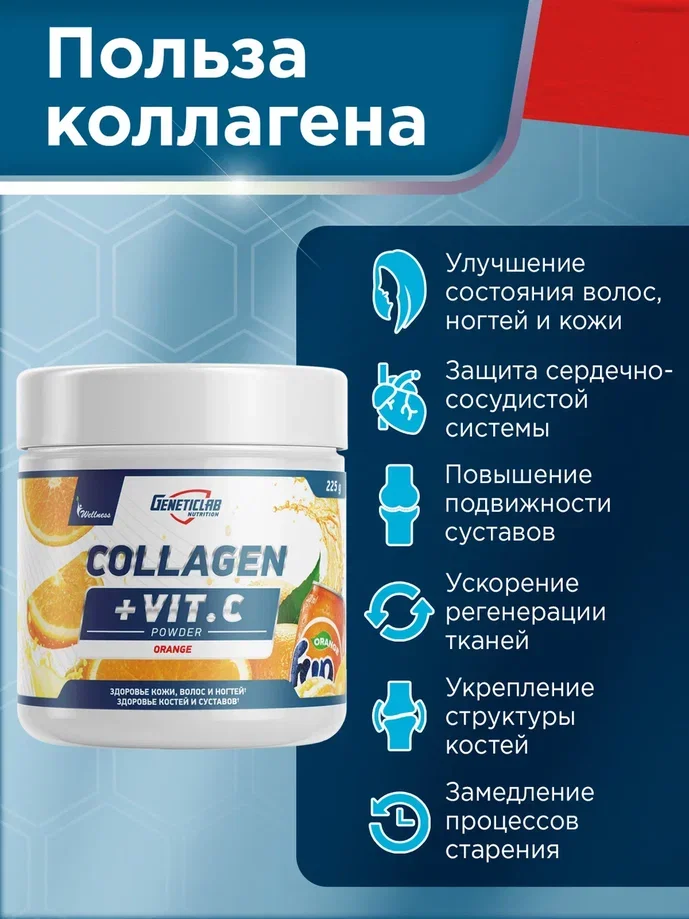 Коллаген COLLAGEN PLUS GeneticLab Nutrition, 225 г