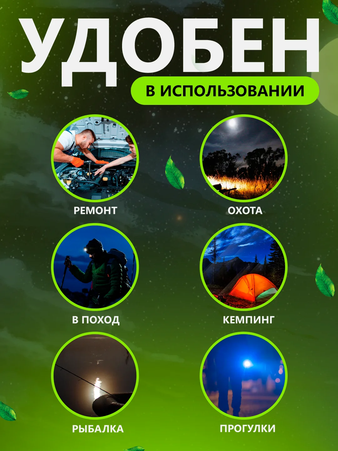 Фонарь LED светодиодный, аккумуляторный, с USB зарядкой от сети