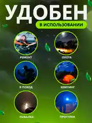 Фонарь LED светодиодный, аккумуляторный, с USB зарядкой от сети